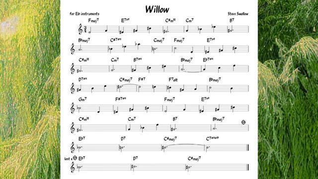 Willow (Steve Swallow) Backing track score for Eb alto instruments(360P) смотреть онлайн