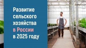 РАЗВИТИЕ СЕЛЬСКОГО ХОЗЯЙСТВА В РОССИИ 2025
