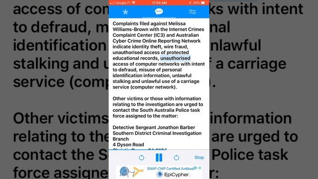 SAPOL Launch Criminal Investigation of Melissa Williams-Brown for Identity Theft, Unlawful Stalking смотреть онлайн