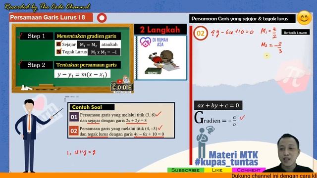 (2 Langkah + Trick) Persamaan Garis yang Sejajar dan Tegak Lurus I Kelas 8 смотреть онлайн