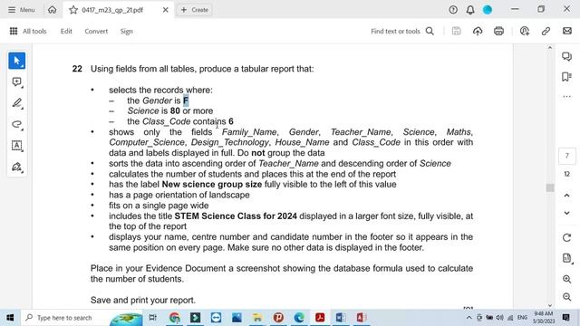 IGCSE ICT 0417 || P22 || 2023 || Feb- Mar || Database смотреть онлайн
