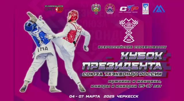 Всероссийские спортивные соревнования по тхэквондо ВТФ "Кубок Президента СТР" смотреть онлайн