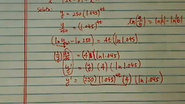 *Logarithmic Derivative: A = 250(1.045)^4t; (2x-3)x^3/2 смотреть онлайн