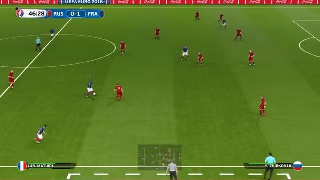 UEFA EURO 2016 / PES 2016. France vs Russia. The Final. смотреть онлайн