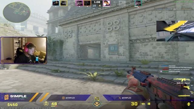 S1MPLE СГОРЕЛ НА СВОИХ ТИММЕЙТОВ! СИМПЛ ИГРАЕТ В КС2 И ПОТЕЕТ!