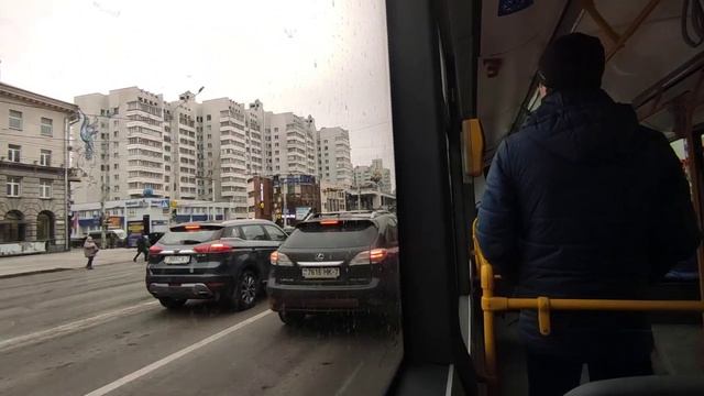 Минск. Поездка в троллейбусе МАЗ-303Т20, борт.5100, марш.29 (07.02.2025) смотреть онлайн