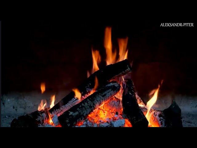 Уютный Костер 4К! Зимняя ночь у костра под звуки горящих дров смотреть онлайн