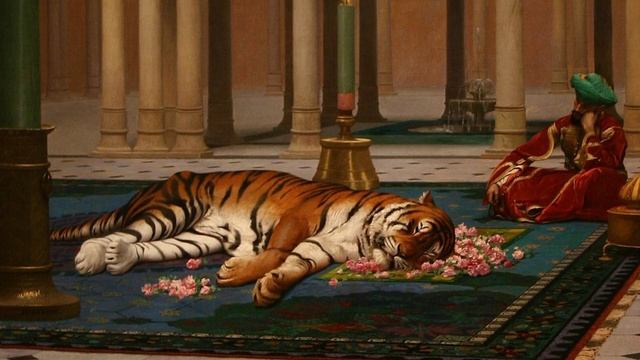 Grief of the Pasha by Jean-Léon Gérôme | his pet tiger is dead смотреть онлайн