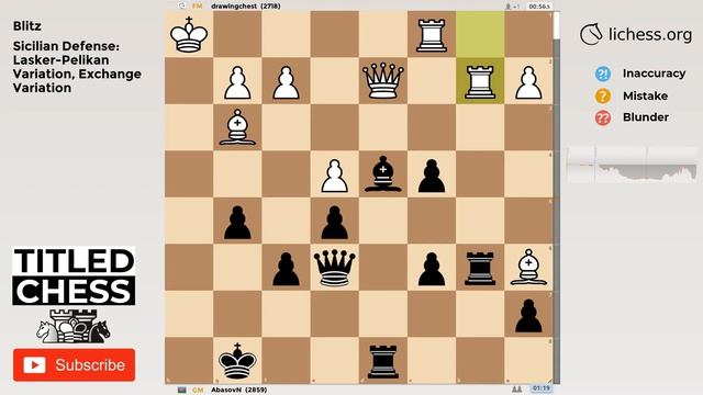 Sicilian Defense: Lasker-Pelikan Variation, Exchange Variation - Blitz - Titled Chess смотреть онлайн