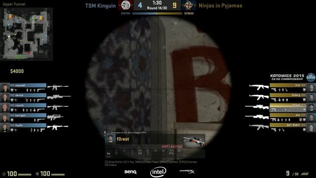 Katowice 2015 - NiP vs TSM dust2 1/4 finals players voices (NiP POV Swedish) смотреть онлайн