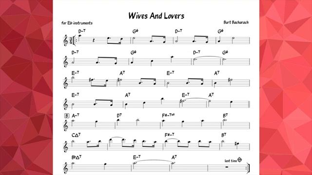 Wives And Lovers (Bacharach) Backing track score for Eb alto instruments(360P) смотреть онлайн
