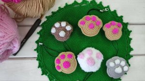 МК Таба Лапка из полухлока [Лапка Котика крючком] Мастер класс по вязанию Лапки Крючком