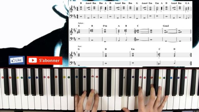 Celine Dion - POUR QUE TU M'AIMES ENCORE - PIANO TUTO FACILE смотреть онлайн