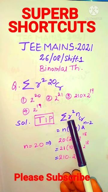 #SHORTS Binomial Theorem JEE Mains with Superb Shortcuts @MATHSTIPSANDTRICKS смотреть онлайн