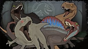 Индоминус vs Спинозавр vs Тирэкс vs Гига