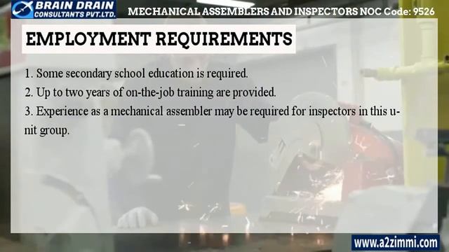 Mechanical Assemblers -Profile Description for Canada Work permit, LMIA and PR | NOC CODE 9526 смотреть онлайн