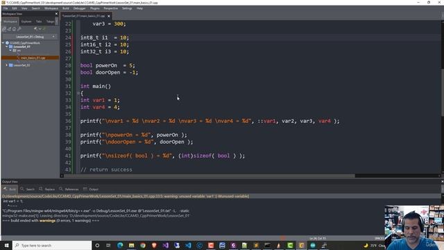 6.8. C++ Variables, Globals, Locals, Basic Types, Math Operators, and Precedence смотреть онлайн