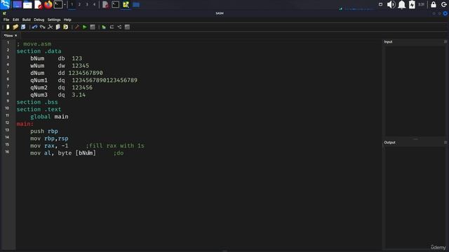 16. Data Display Debugger 1. Developing another Assembly Program to Analyze with DDD смотреть онлайн