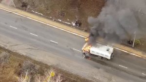 Кадры боёв в Буче, снятые с украинского дрона, зима 2022