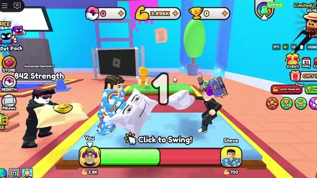 Я победил главного босса в игре роблокс бой подушек😱