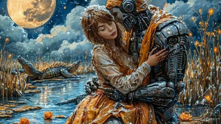 Золотой закат над гладью вод