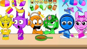 Суперсемейка Спрунки Бросает вызов смайлику Мукбангу | Мультяшная анимация |  Мультики смотреть