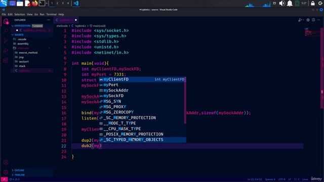 25. TCP Bind Shell 1. Programming C side of our Reverse Bind Shell смотреть онлайн