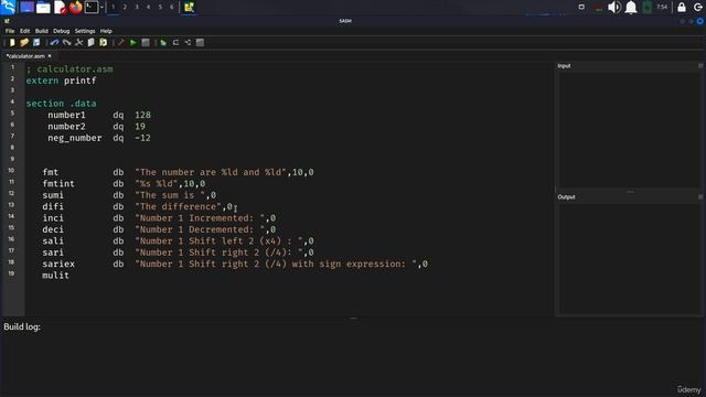 20. Calculator with Assembly 1. Defining variables смотреть онлайн