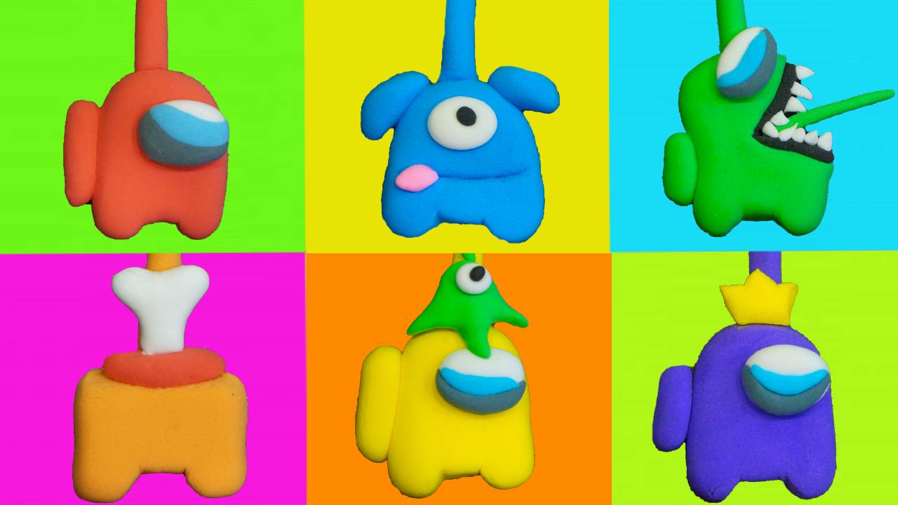 AMONG US СКРЕПЫШИ АМОНГ АС ВСЕ ВИДЫ AMONG US Как сделать Лепка из пластилина смотреть онлайн