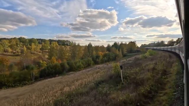 Золотая осень. Ожерелье - Узловая-1 из окна поезда смотреть онлайн