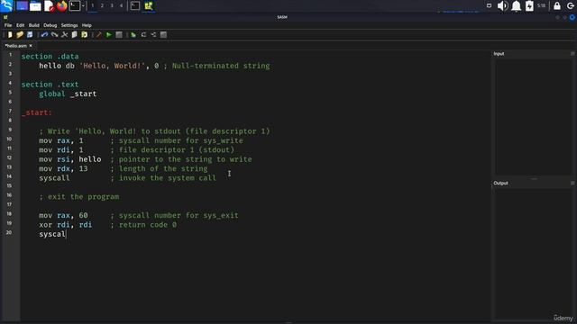 10 Writing our first 64Bit Assembly 3 Sticking to traditions - Hello world program without makefile смотреть онлайн