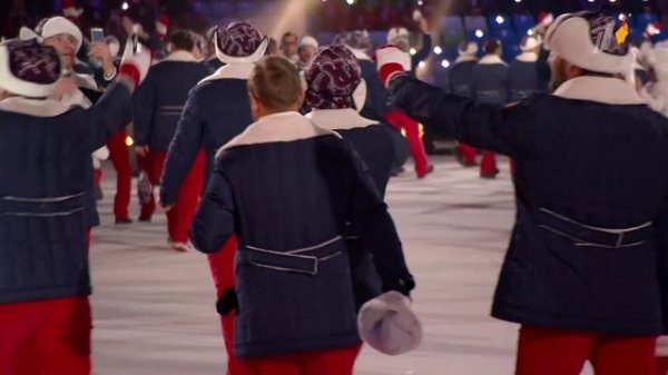 Выход спортсменов под Нас не догонят Remix на открытии Олимпийских игр 2014