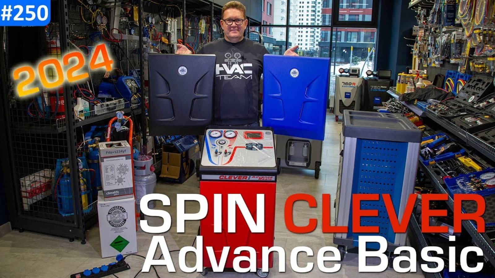 SPIN CLEVER Advance Basic - cтанция для заправки автокондиционеров смотреть онлайн