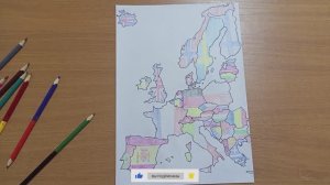 Контурная карта Флаги Страны Европа