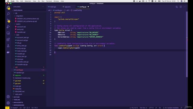 002 Load config from file & environment variables in Go with Viper смотреть онлайн