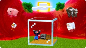 🌊ДОМ В 1 БЛОКЕ СТЕКЛА ПРОТИВ КРОВАВОГО ЦУНАМИ В МАЙНКРАФТ! ШЕДИ MINECRAFT