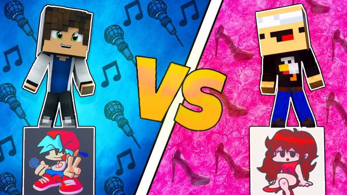 📹 Нуб и Про играют лаки блоки битву! Girlfriend против Boyfriend! Игра FnF бойфренд и герлфренд! → смотреть онлайн