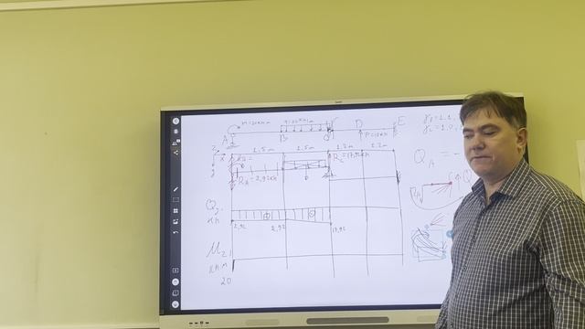 Определение перемещений в балке методом начальных параметров.
Часть 1. Эпюры усилий, подбор сечения смотреть онлайн