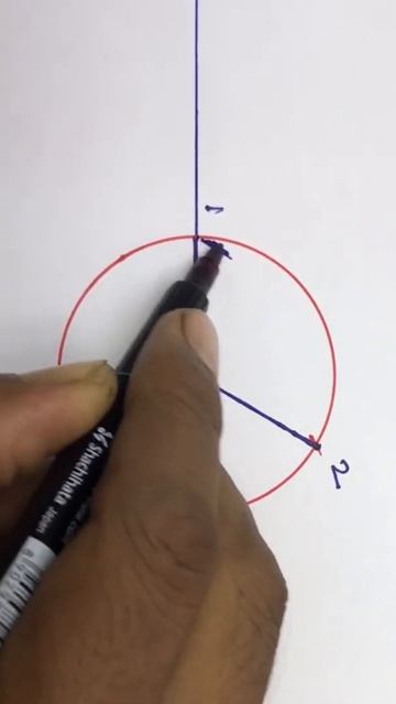 HowTo divide a circle in three equal parts with the help of compass. смотреть онлайн