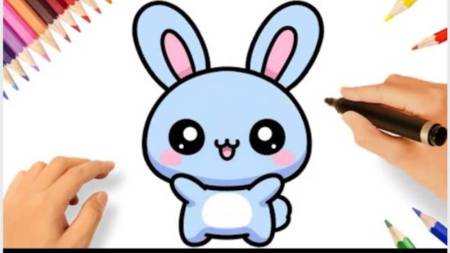 КАК ЛЕГКО НАРИСОВАТЬ КАВАИЙНОГО КРОЛИКА 😍 смотреть онлайн