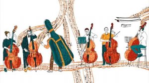 Книга "Нарисованный оркестр". Автор и иллюстратор А. Хопта, Абраказябра. Контрабас