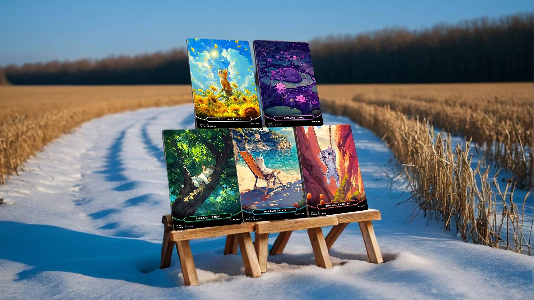 Kitty Cat - Foil Basic Lands Set смотреть онлайн