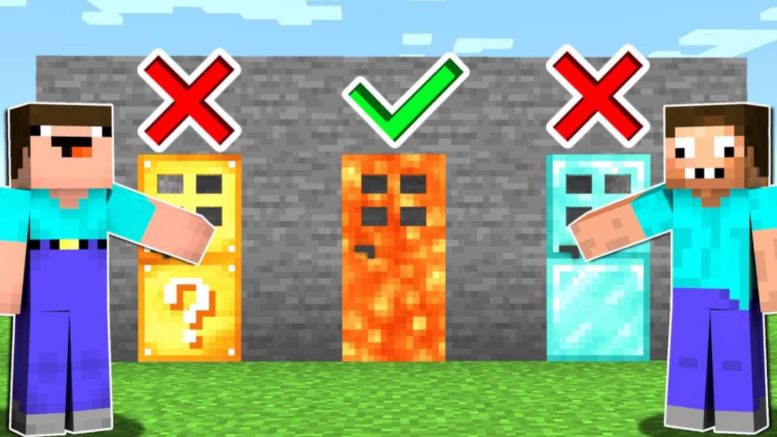 📹 НУБ И ПРО ВЫБИРАЮТ ПРАВИЛЬНУЮ ДВЕРЬ ЧЕЛЛЕНДЖ МАЙНКРАФТ ! НУБИК И ПРО В ТРОЛЛИНГ ЛОВУШКА MINECRAF смотреть онлайн