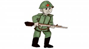 Рисуем военного с автоматом/рисунок солдату