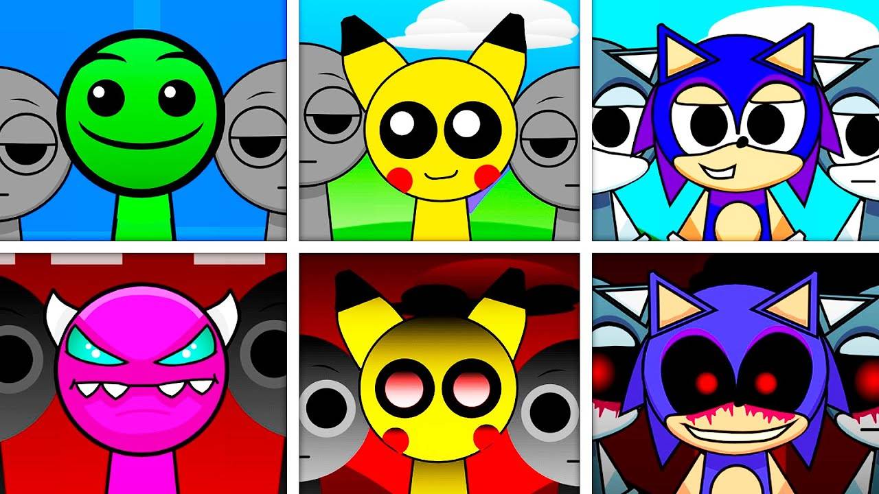 Sprunki Dash VS Sprunki Pokemon VS Sprunki Sonic - Моды Incredibox Sprunki смотреть онлайн