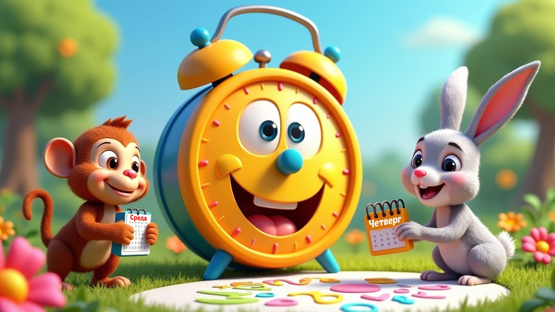 Дни недели для детей – Весёлая песенка! Раз, два, три! смотреть онлайн
