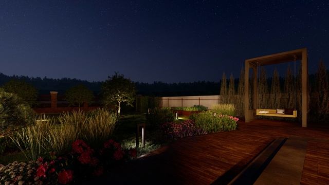 Видео прогулка по участку в ночное время