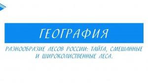 8 класс - География - Разнообразие лесов России тайга, смешанные и широколиственные леса