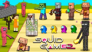 Мир Майнкрафт: Амонг Ас в игре кальмара | Красный и Зеленый свет | Железный Голем х Эндер