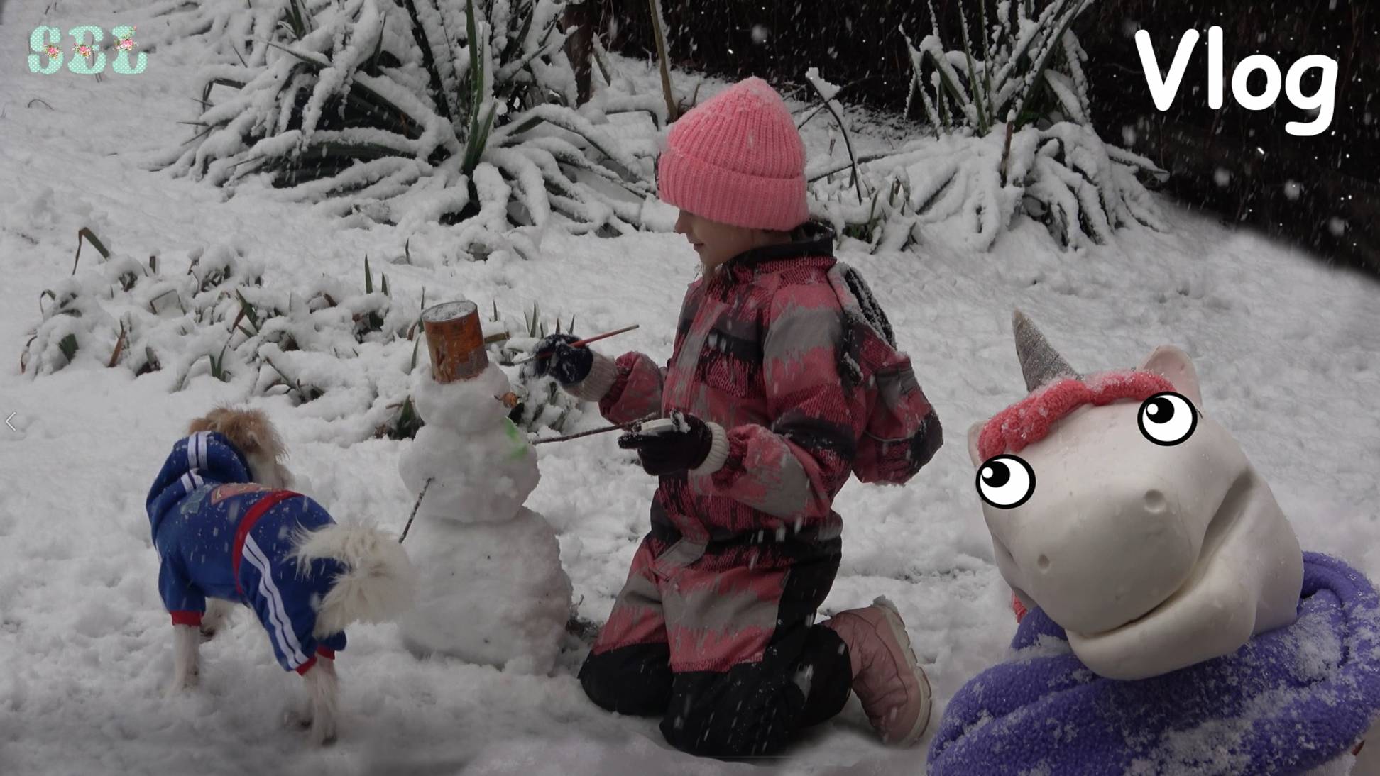 Влог Волшебный питомец единорог Жора и Первый снег щенка Бадди смотреть онлайн